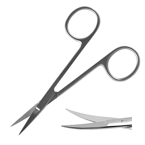 steristat sterile disposable curved iris scissors stainless steel